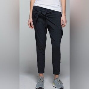 Lululemon Tie One On Pants Leggings Tie Wrap Front Harem Pants Dark Gray Size S